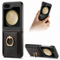 Retro Skin-feel Ring Card Bag Phone Case, For Galaxy Z Flip8 5G, For Galaxy Z Flip7 5G, For Galaxy Z Flip6, For Galaxy Z Flip5