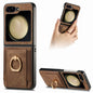 Retro Skin-feel Ring Card Bag Phone Case, For Galaxy Z Flip8 5G, For Galaxy Z Flip7 5G, For Galaxy Z Flip6, For Galaxy Z Flip5