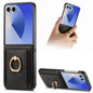 Retro Skin-feel Ring Card Bag Phone Case, For Galaxy Z Flip8 5G, For Galaxy Z Flip7 5G, For Galaxy Z Flip6, For Galaxy Z Flip5