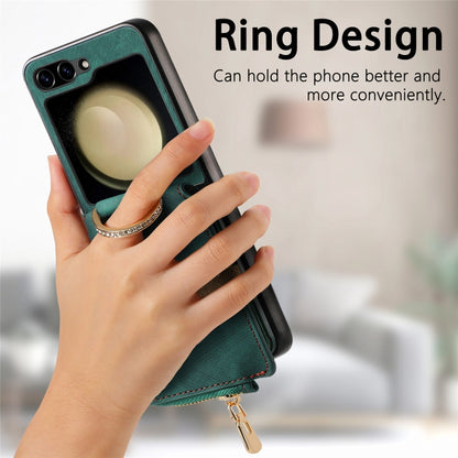 Retro Ring Vertical Zipper Wallet Phone Case