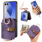 Retro Ring Vertical Zipper Wallet Phone Case, For Samsung Galaxy Z Flip 7 5G, For Samsung Galaxy Z Flip6 / Flip7 FE