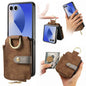 Retro Ring Vertical Zipper Wallet Phone Case, For Galaxy Z Flip8 5G, For Galaxy Z Flip7 5G, For Galaxy Z Flip6