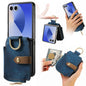 Retro Ring Vertical Zipper Wallet Phone Case, For Galaxy Z Flip8 5G, For Galaxy Z Flip7 5G, For Galaxy Z Flip6