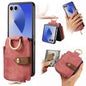 Retro Ring Vertical Zipper Wallet Phone Case, For Galaxy Z Flip8 5G, For Galaxy Z Flip7 5G, For Galaxy Z Flip6