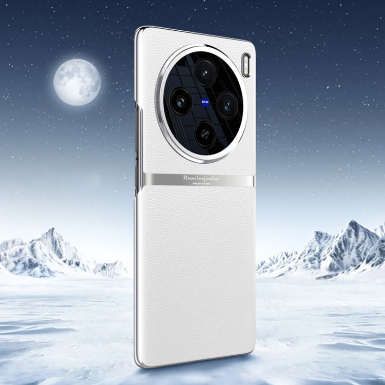 Electroplating Plain-leather All-inclusive Shockproof Phone Case, For vivo X100 Pro, For vivo X100