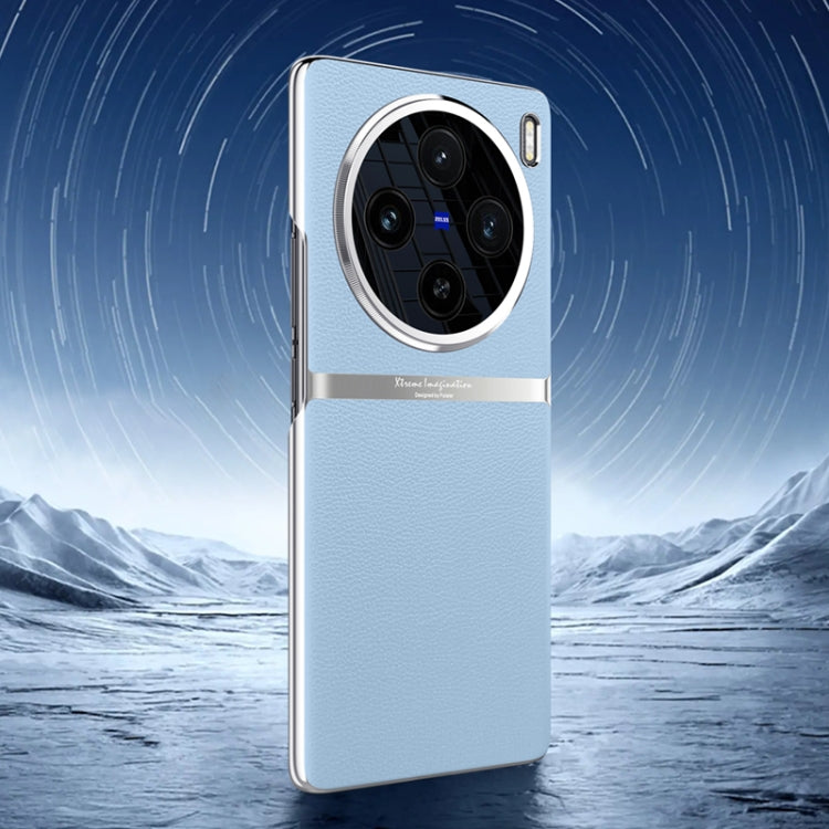 Electroplating Plain-leather All-inclusive Shockproof Phone Case, For vivo X100 Pro, For vivo X100