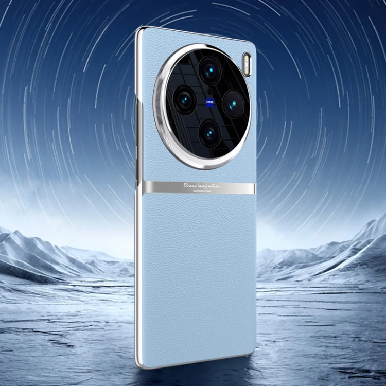 Electroplating Plain-leather All-inclusive Shockproof Phone Case, For vivo X100 Pro, For vivo X100