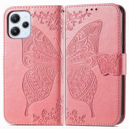 Butterfly Love Flower Embossed Leather Phone Case