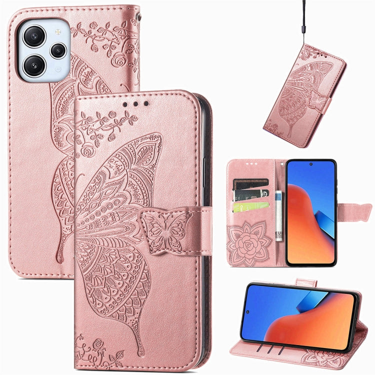 Butterfly Love Flower Embossed Leather Phone Case