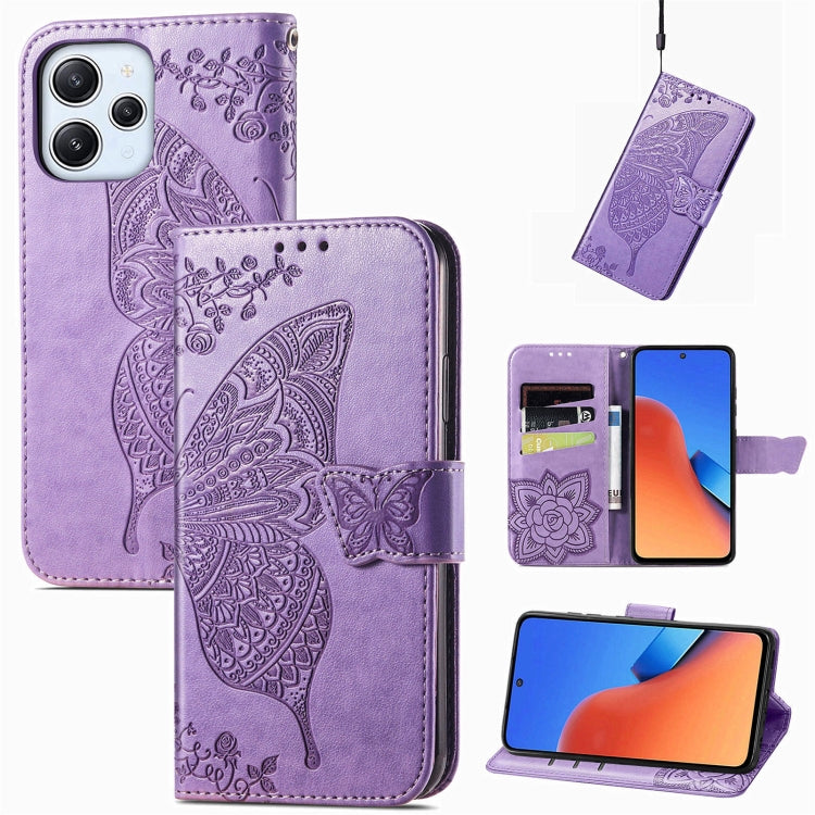 Butterfly Love Flower Embossed Leather Phone Case