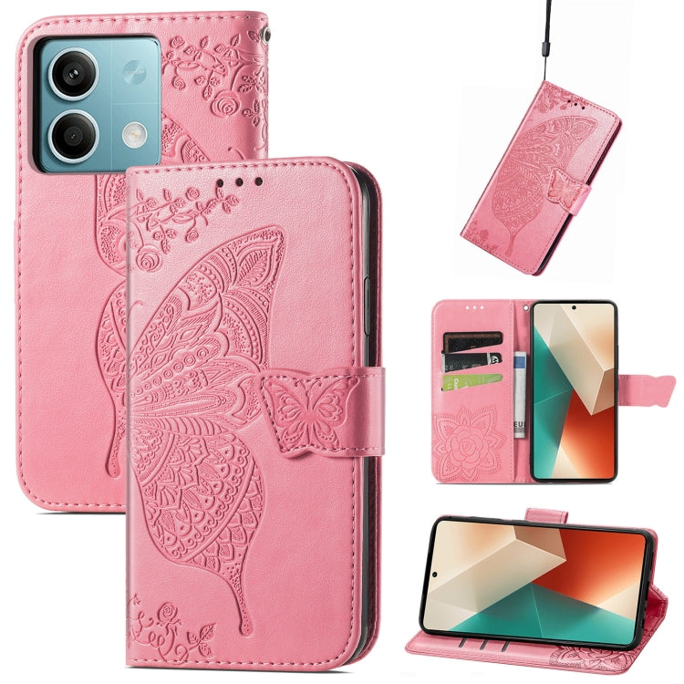 Butterfly Love Flower Embossed Leather Phone Case