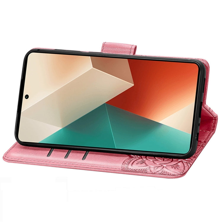 Butterfly Love Flower Embossed Leather Phone Case