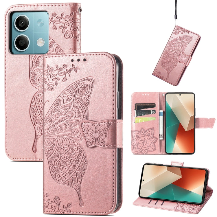 Butterfly Love Flower Embossed Leather Phone Case