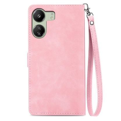 Embossed Flower Zipper Leather Phone Case