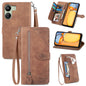 Embossed Flower Zipper Leather Phone Case, For Xiaomi 14 Pro, For Xiaomi 14, For Xiaomi Redmi 13C, For Redmi 15C 5G / 4G Glodal 171mm