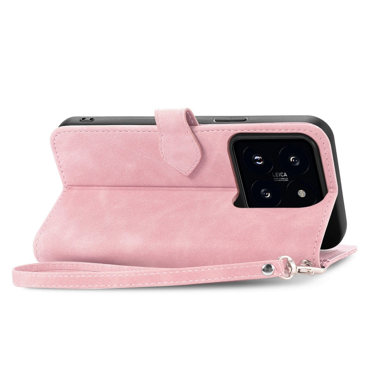 Embossed Flower Zipper Leather Phone Case, For Xiaomi 14 Pro, For Xiaomi 14, For Xiaomi Redmi 13C, For Redmi 15C 5G / 4G Glodal 171mm