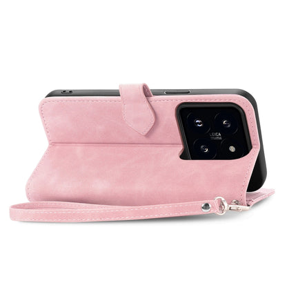 Embossed Flower Zipper Leather Phone Case, For Xiaomi 14 Pro, For Xiaomi 14, For Xiaomi Redmi 13C, For Redmi 15C 5G / 4G Glodal 171mm