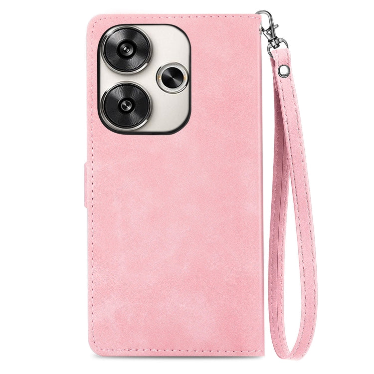 Embossed Flower Zipper Leather Phone Case