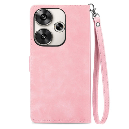Embossed Flower Zipper Leather Phone Case