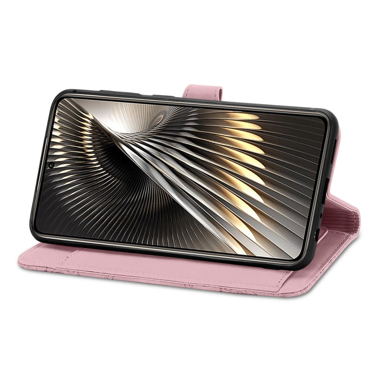 Embossed Flower Zipper Leather Phone Case