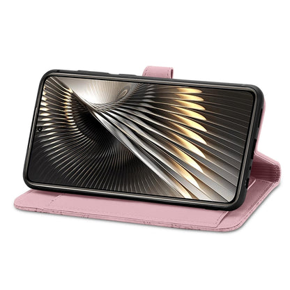 Embossed Flower Zipper Leather Phone Case