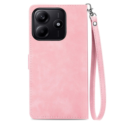 Embossed Flower Zipper Leather Phone Case