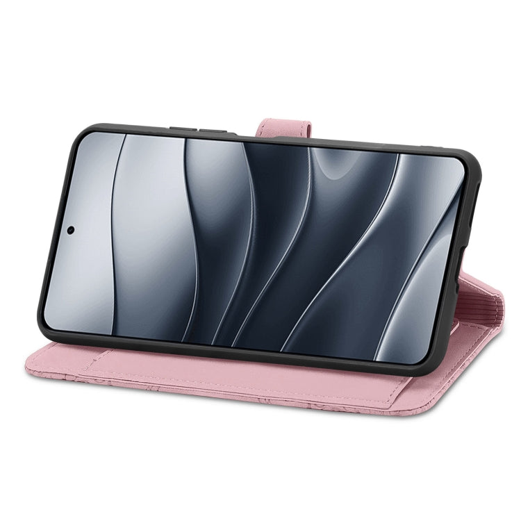 Embossed Flower Zipper Leather Phone Case