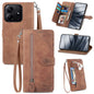 Embossed Flower Zipper Leather Phone Case, For Xiaomi Poco X7 Pro, For Xiaomi 15 Pro, For Xiaomi 15, For Xiaomi Redmi Note 14 5G