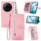 Embossed Flower Zipper Leather Phone Case, For Xiaomi 15T Pro, For Xiaomi 15T, For Xiaomi 15 Ultra, FOr Redmi Turbo 4