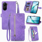Embossed Flower Zipper Leather Phone Case, For Xiaomi Poco X7 Pro, For Xiaomi 15 Pro, For Xiaomi 15, For Xiaomi Redmi Note 14 5G