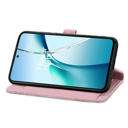 Embossed Flower Zipper Leather Phone Case