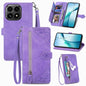 Embossed Flower Zipper Leather Phone Case, For Xiaomi 15T Pro, For Xiaomi 15T, For Xiaomi 15 Ultra, FOr Redmi Turbo 4