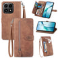 Embossed Flower Zipper Leather Phone Case, For Xiaomi 15T Pro, For Xiaomi 15T, For Xiaomi 15 Ultra, FOr Redmi Turbo 4