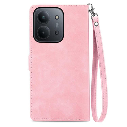 Embossed Flower Zipper Leather Phone Case