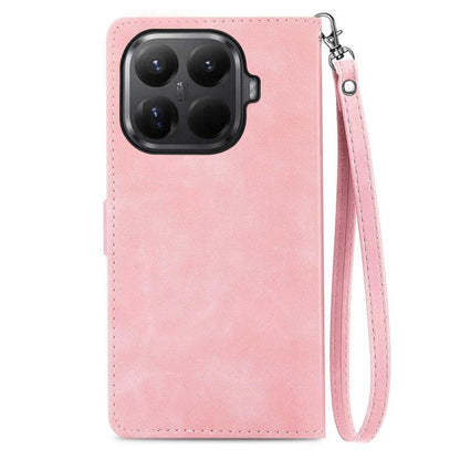 Embossed Flower Zipper Leather Phone Case, For Xiaomi 15T Pro, For Xiaomi 15T, For Xiaomi 15 Ultra, FOr Redmi Turbo 4