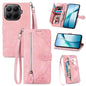 Embossed Flower Zipper Leather Phone Case, For Xiaomi 15T Pro, For Xiaomi 15T, For Xiaomi 15 Ultra, FOr Redmi Turbo 4