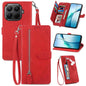 Embossed Flower Zipper Leather Phone Case, For Xiaomi 15T Pro, For Xiaomi 15T, For Xiaomi 15 Ultra, FOr Redmi Turbo 4