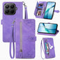 Embossed Flower Zipper Leather Phone Case, For Xiaomi 15T Pro, For Xiaomi 15T, For Xiaomi 15 Ultra, FOr Redmi Turbo 4