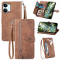 Embossed Flower Zipper Leather Phone Case, For Xiaomi Poco X8 Pro Max 5G, For Xiaomi Poco X8 Pro 5G, For Redmi Turbo 5 Max 5G, For Redmi Turbo 5 5G