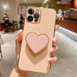 Electroplating Love Heart Holder TPU Phone Case, For iPhone 16, For iPhone 15 Pro Max, For iPhone 15 Pro, For iPhone 15 Plus