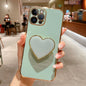 Electroplating Love Heart Holder TPU Phone Case, For iPhone 16, For iPhone 15 Pro Max, For iPhone 15 Pro, For iPhone 15 Plus