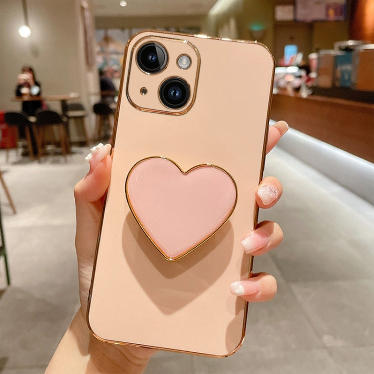 Electroplating Love Heart Holder TPU Phone Case, For iPhone 16, For iPhone 15 Pro Max, For iPhone 15 Pro, For iPhone 15 Plus