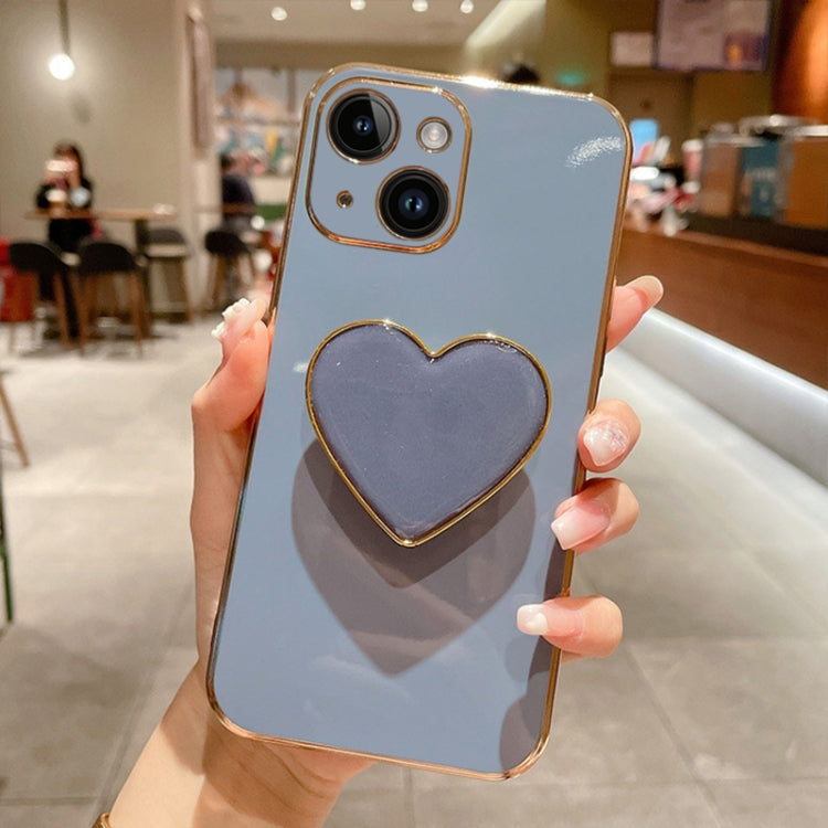 Electroplating Love Heart Holder TPU Phone Case, For iPhone 15, For iPhone 14 Plus, For iPhone 14, For iPhone 14 Pro