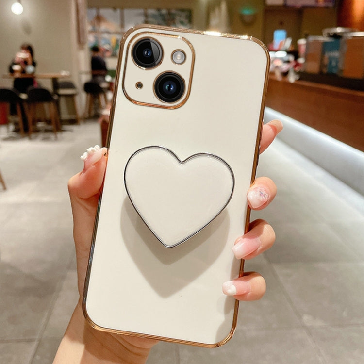 Electroplating Love Heart Holder TPU Phone Case, For iPhone 15, For iPhone 14 Plus, For iPhone 14, For iPhone 14 Pro