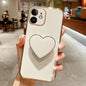 Electroplating Love Heart Holder TPU Phone Case, For iPhone 12 Pro, For iPhone 12 mini, For iPhone 11 Pro Max, For iPhone 11