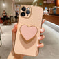 Electroplating Love Heart Holder TPU Phone Case, For iPhone 12 Pro, For iPhone 12 mini, For iPhone 11 Pro Max, For iPhone 11