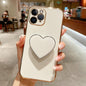 Electroplating Love Heart Holder TPU Phone Case, For iPhone 12 Pro, For iPhone 12 mini, For iPhone 11 Pro Max, For iPhone 11