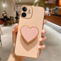 Electroplating Love Heart Holder TPU Phone Case, For iPhone 12 Pro, For iPhone 12 mini, For iPhone 11 Pro Max, For iPhone 11