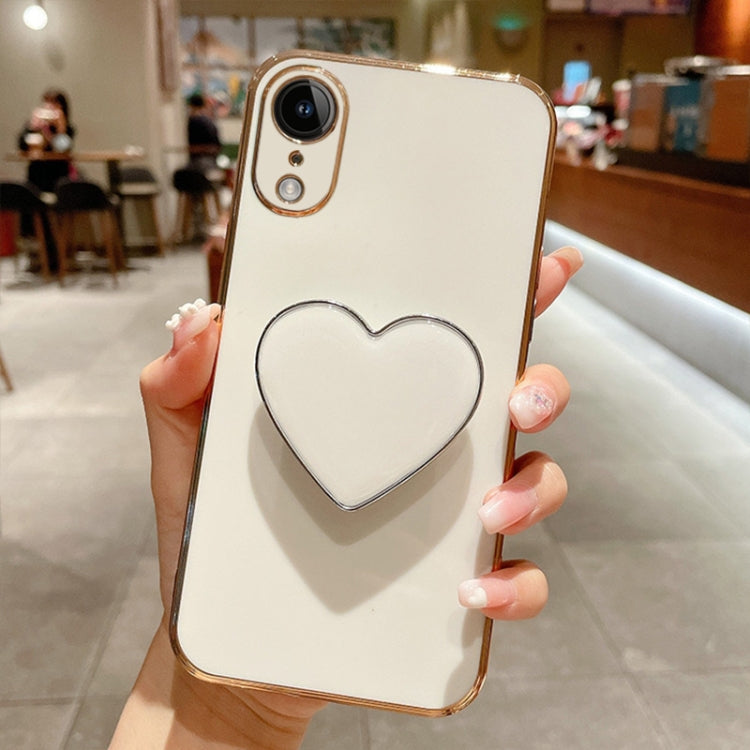 Electroplating Love Heart Holder TPU Phone Case, For iPhone 11 Pro, For iPhone X / XS, For iPhone XR, For iPhone XS Max