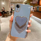Electroplating Love Heart Holder TPU Phone Case, For iPhone 11 Pro, For iPhone X / XS, For iPhone XR, For iPhone XS Max